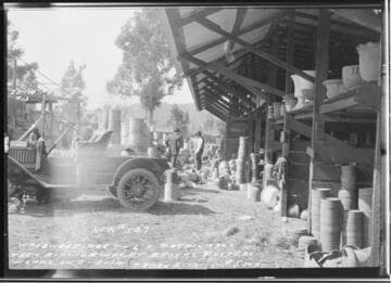 Runaway of Patrolman's Rig : Showing damage caused by partrolman Geo. Bates's team running away