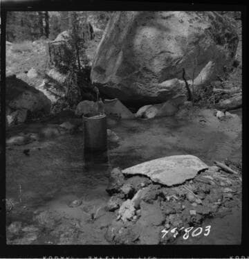 Big Creek, Vermilion Dam - V-notch weir just southwest of bridge over service spillway