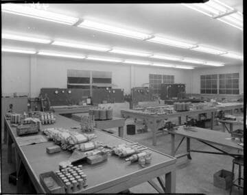 Factory workshop where hydraulic servos are assembled
