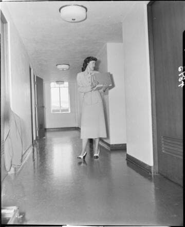 Lady walking on slick floors with high heal shoes