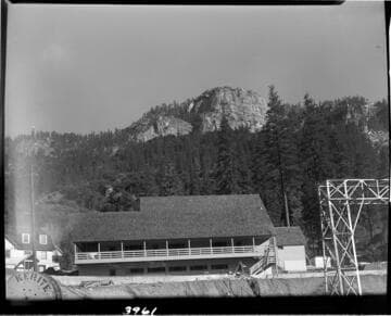 Big Creek Clubhouse and Recreational Center with Kerckhoff Dome in background