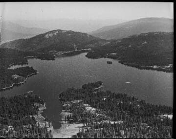 Aerial photo of Shaver Lake and Shaver Lake Dam