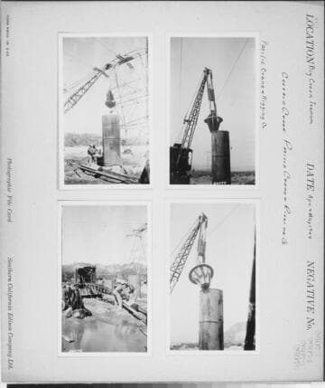 Big Creek Transmission Line - Tower construction Castaic Creek