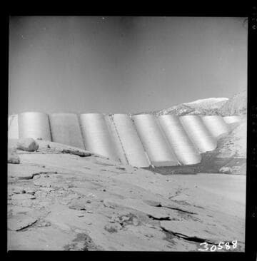 Florence Lake Dam - View of River Section arches (note