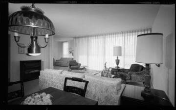 Two identical 17 story hotels or apartment buildings