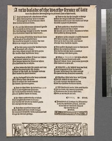 A new balade of the worthy seruice of late doen by Maister Strangwige in Fraunce, and of his death