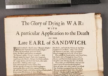 The glory of dying in war: with a particular application to the death of the late Earl of Sandwich