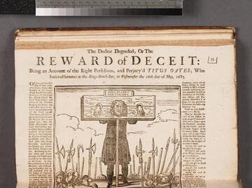 The Doctor degraded or The reward of deceit: being an account of the right perfidious, and perjury'd Titus Oates who recieved sentence at the Kings-Bench-Bar, at Westminster the 16th day of May, 1685