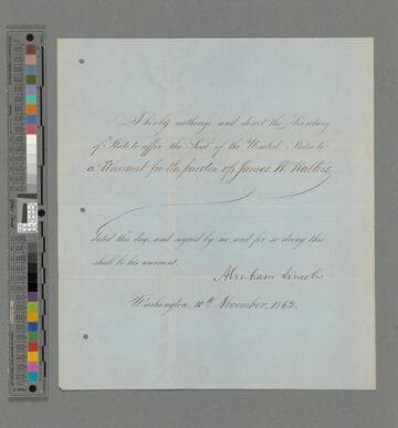 Abraham Lincoln, Washington, D.C., authorization to William H. Seward