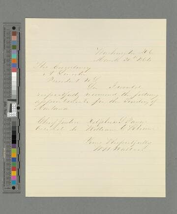 William H. Wallace, Washington, D.C., letter to Abraham Lincoln