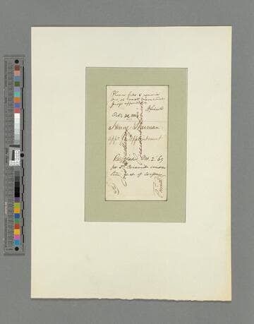 Abraham Lincoln note concerning the appointment of Henry Sherman