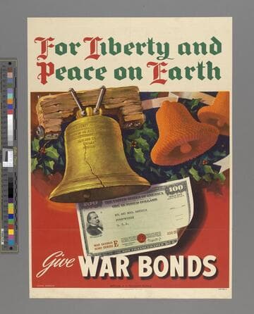 For liberty and peace on earth. Give war bonds