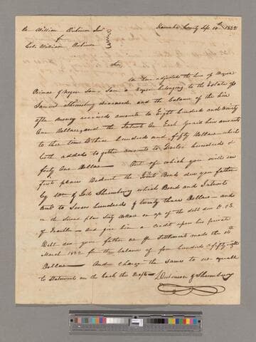 Dickinson & Shrewsbury letter to William Dickinson and William Dickinson, Jr