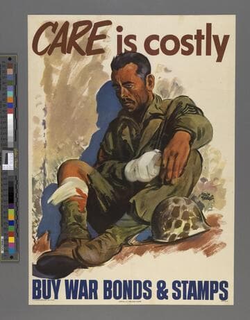Care is costly. Buy war bonds & stamps
