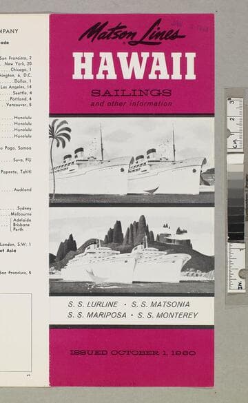 Hawaii sailings and other information