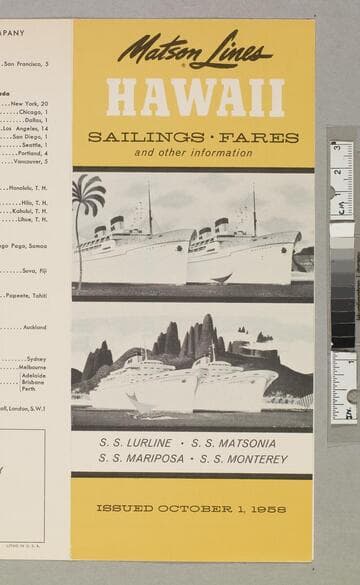 Hawaii sailings - fares and other information