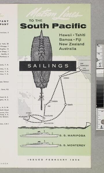 Matson Lines to the South Pacific... sailings