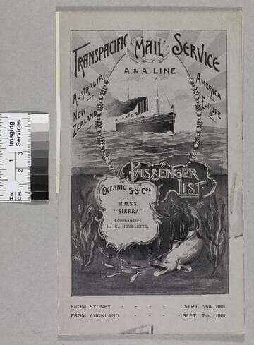 Passenger list... R. M. S. S. Sierra