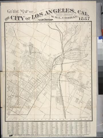 Guide Map of the City of Los Angeles, Cal. Designed and Engraved for W. H. L. Corran, 1887