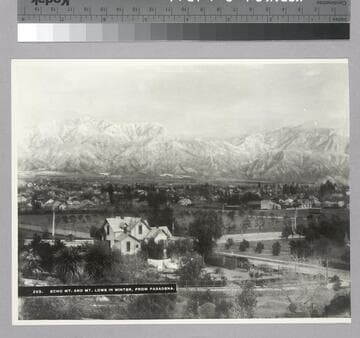Echo Mountain and Mt. Lowe in winter, from Pasadena