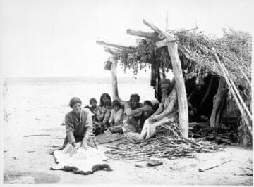 Navajo making bread from green corn