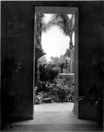 Fountain and rockery of the Huntington residence