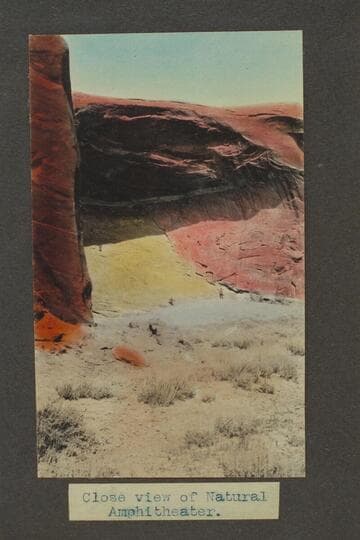 Zahn trip to San Juan placers in a Franklin car.  Close view of Natural Amphitheater