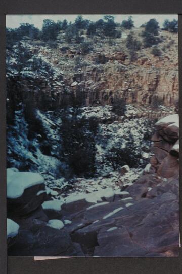 Supai drop-off below breached dam