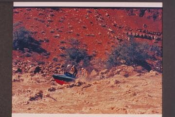 The "Rattlesnake" in Hance Rapid. Prel. Bright Angel gauge: 123,800 cfs