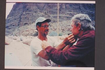 Frank LaRue at make-up with Rod Sanderson; Tapeats Creek