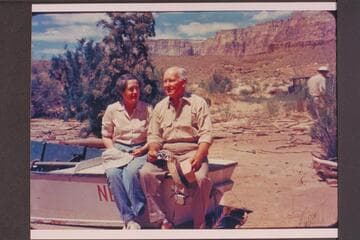 Gretchen and Ben Page. Lees Ferry. At end of San Juan trip