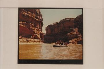 One of the Aleson boats on the San Juan River above Clay Hills Crossing. Pete Sparkes is the boatman