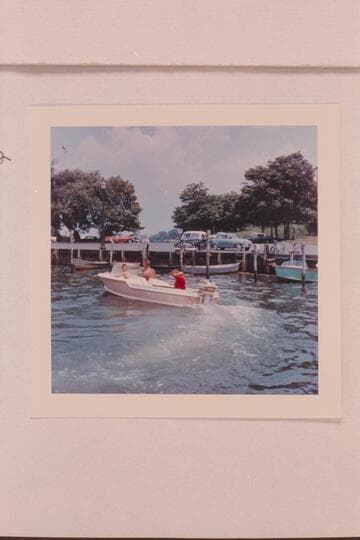 Outboard motorboat owned by Gene and Katie Lee Bush.  Planned for operation in Glen Canyon in 1959.  Name put on and taken off:  damNdam