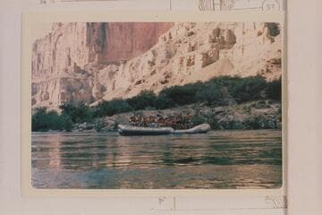 Fort Lee inflated craft at head of Kwagunt Rapid. This rig shows loadinga very high and the operator in a position where he cannot see