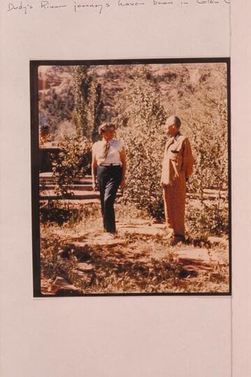 Dudy Thomas and Harry Aleson. Sedona. Dudy's River journeys have been in Glen Canyon