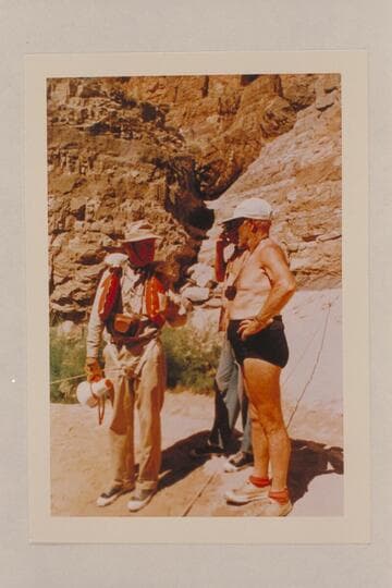 Conference of the brass: Jim Algar, Russ Haverick and Dock Marston; Paradise Canyon