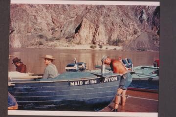 "Maid of the Canyon," Ballard Atherton as Goodman; Buzz Belknap as Seneca Howland; Roy Bolton does repairs; Bright Angel Creek