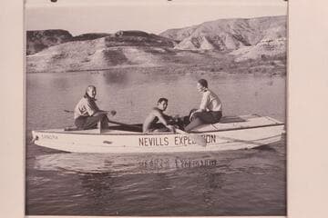 Zoe Desloge, Garth Marston and Anne Desloge at Pierces Ferry; end of Grand Canyon traverse