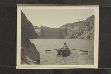 [Freeman (?) in outboard motorboat on Lake Mead]