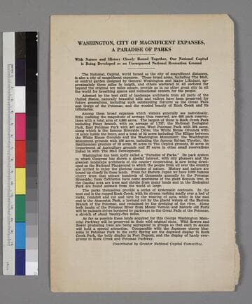 Washington, City of Magnificent Expanses, A Paradise of Parks