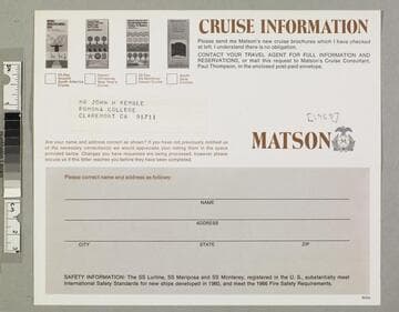 Cruise information request form