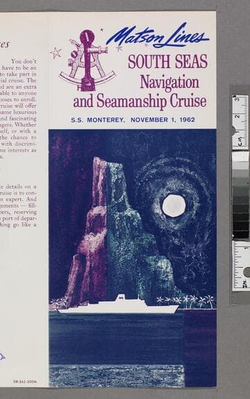 South Seas navigation and steamship cruise