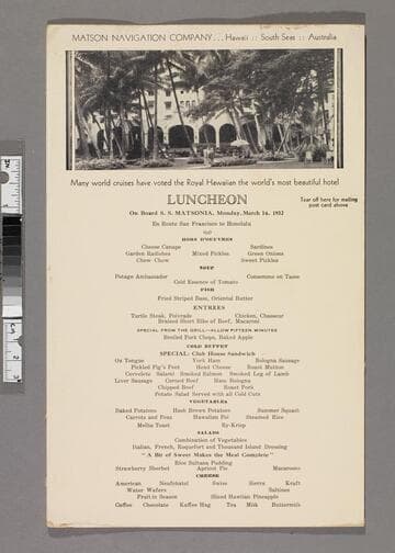 Luncheon menu