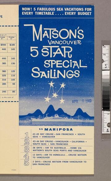 Matson's Vancouver 5 star special sailings