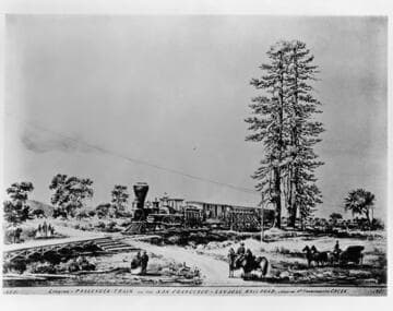 San Francisco and San José railroad train at Palo Alto