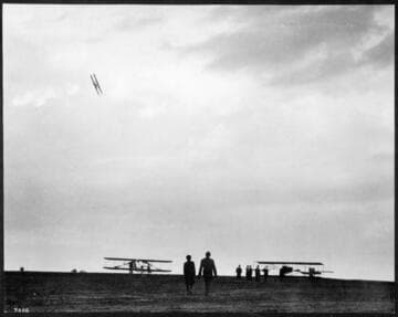 Aviation at Dominguez Field,  Dec. 1910. W.R. Brookins in the air
