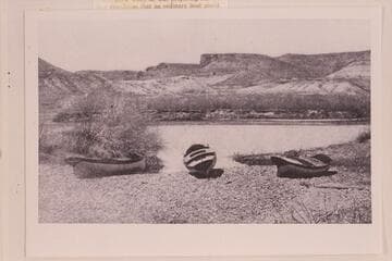 The Boats of Powell's Second Expedition on the Beach at Green River, Wyoming