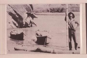 Rodman and the two boats used in the USGS San Juan survey in 1921. Half mile north of mouth of Nokai Creek