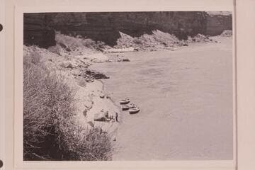 Boats and crew opposite Deer Creek
