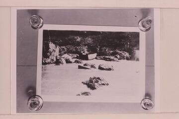 Portage of Hyde sweep-scow at Bedrock Rapid